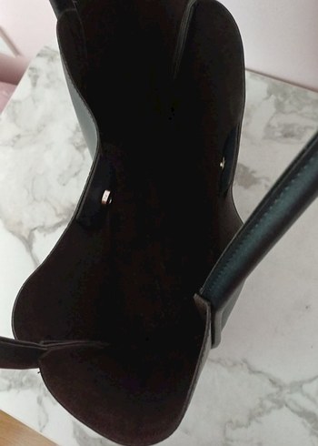 çıtçıtlı kol çantası (2 adet siyah ve bej) - Görsel 3