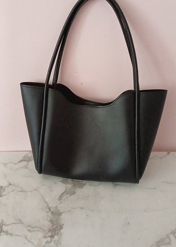 çıtçıtlı kol çantası (2 adet siyah ve bej) - Görsel 2