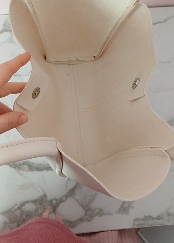 çıtçıtlı kol çantası (2 adet siyah ve bej) - Görsel 5