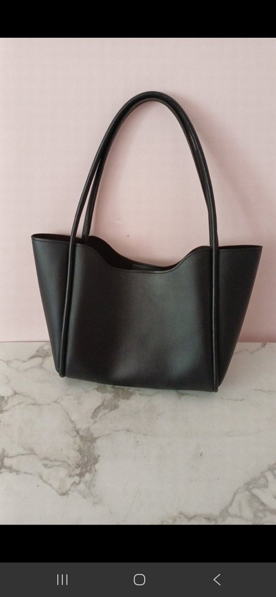 çıtçıtlı kol çantası (2 adet siyah ve bej) - Görsel 2