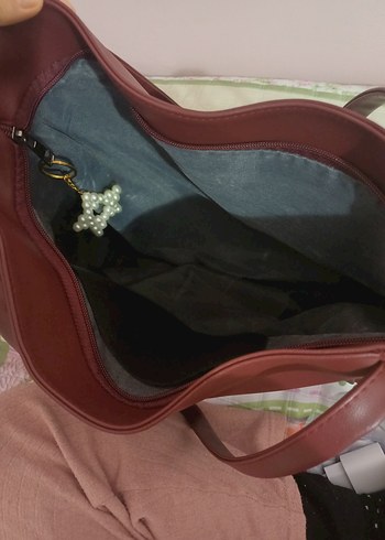 bordo Deri Kadın Çanta - Görsel 3