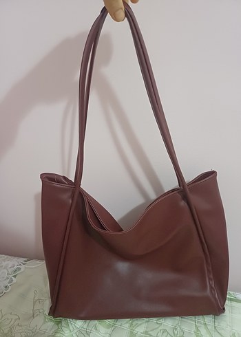 bordo Deri Kadın Çanta - Görsel 2