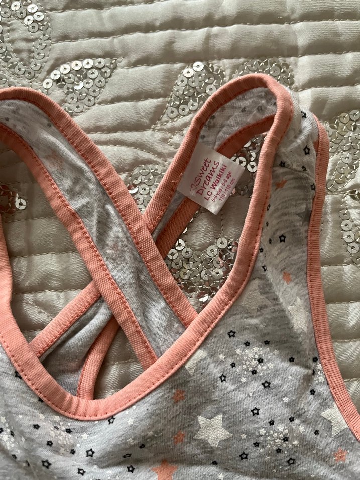 Kız Çocuk Gri Askılı Dantel Elbise - Görsel 3