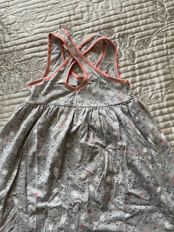 Kız Çocuk Gri Askılı Dantel Elbise - Görsel 2