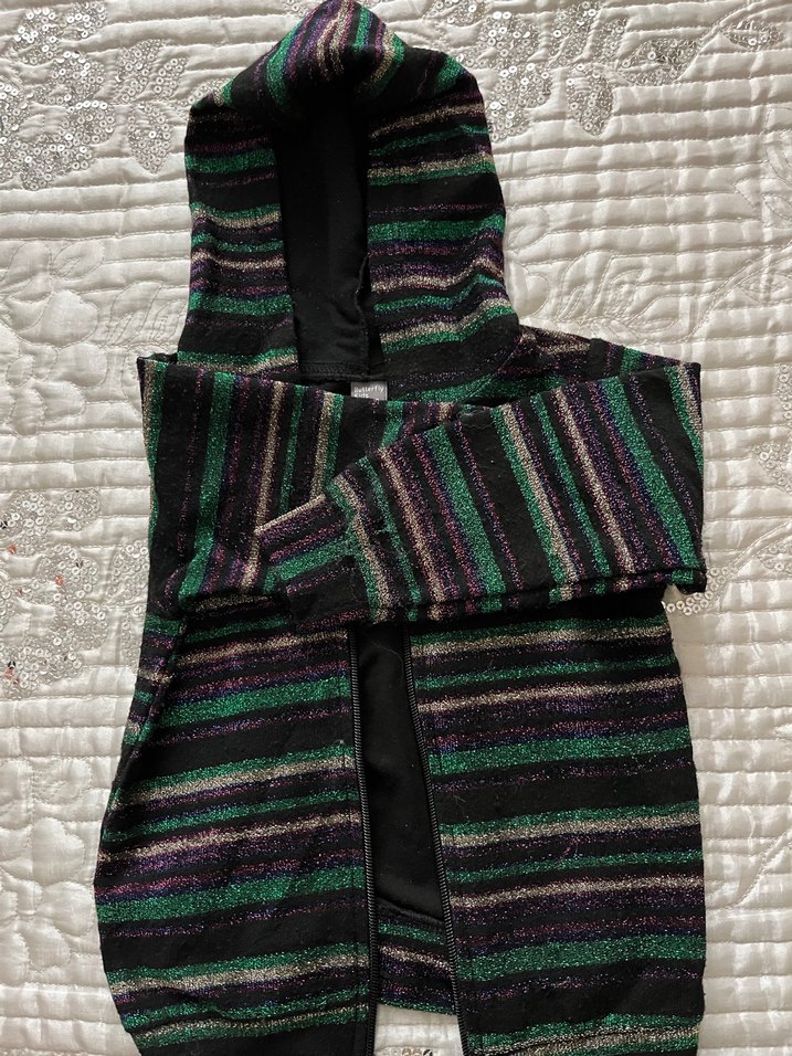 Kapüşonlu Fermuarlı Çok Renkli hırka - Görsel 3