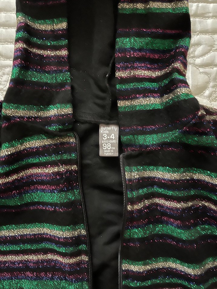 Kapüşonlu Fermuarlı Çok Renkli hırka - Görsel 2