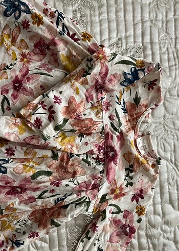 Çiçek Desenli Uzun Kollu Kız Elbise - Görsel 2