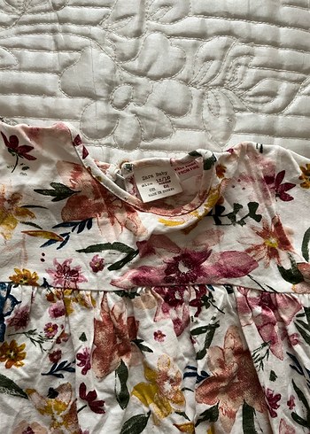 Çiçek Desenli Uzun Kollu Kız Elbise - Görsel 3