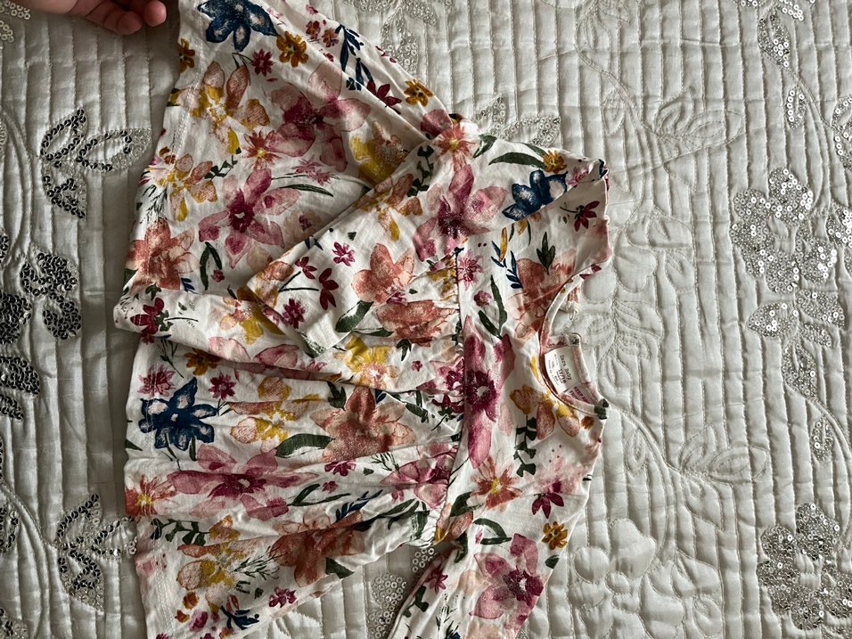 Çiçek Desenli Uzun Kollu Kız Elbise - Görsel 2