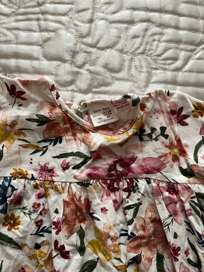 Çiçek Desenli Uzun Kollu Kız Elbise - Görsel 3