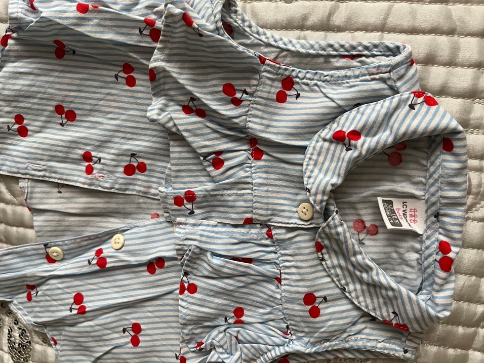 Kız Çocuk Kısa Kollu Çilek Desenli Gömlek - Görsel 3