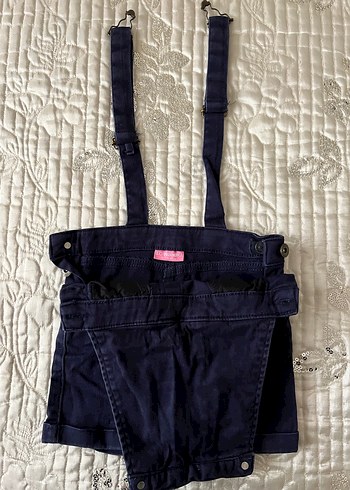 Nakışlı Lacivert Kız Kot Tulum - Görsel 5