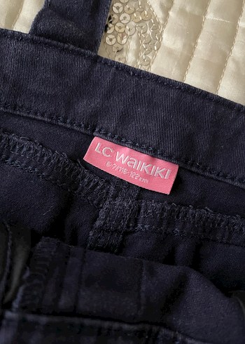 Nakışlı Lacivert Kız Kot Tulum - Görsel 3