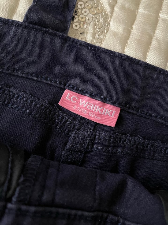 Nakışlı Lacivert Kız Kot Tulum - Görsel 3