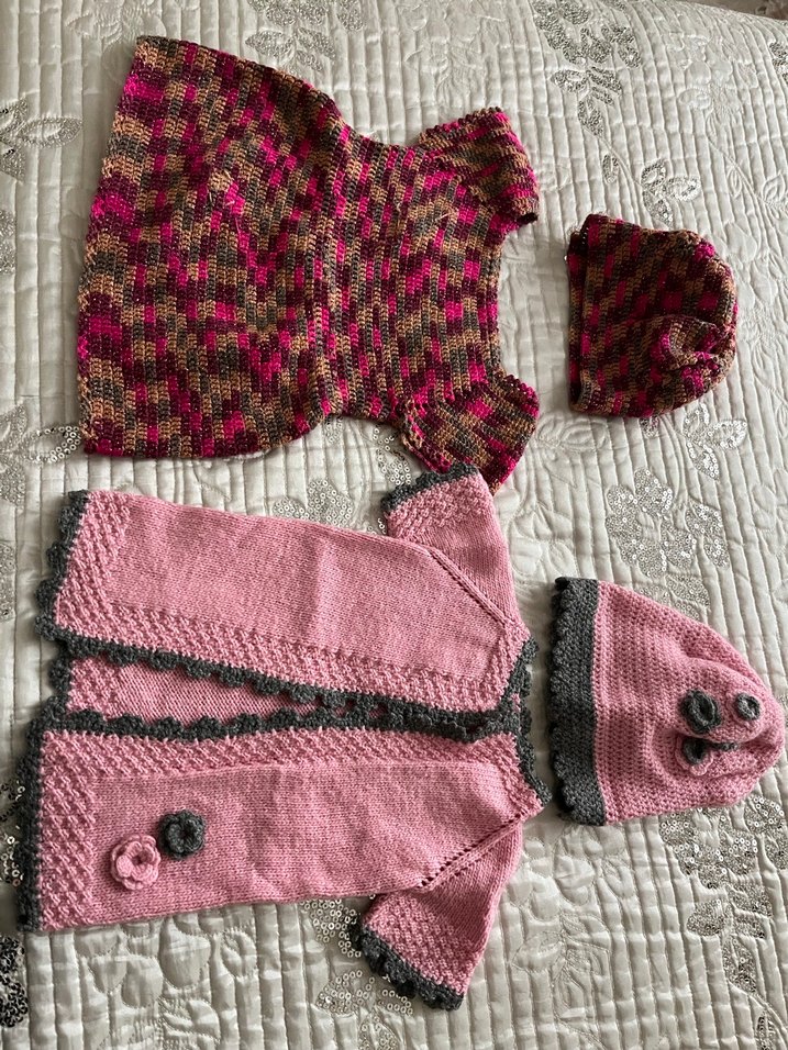 Kız Çocuk Örgü Bohem Yelek ve Hırka Seti - Görsel 4