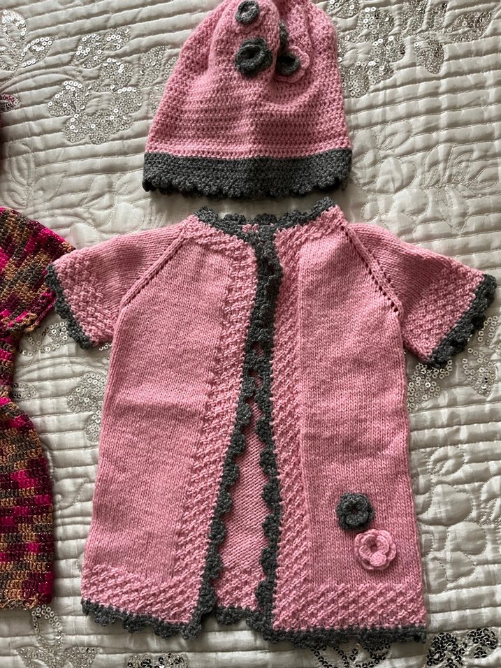 Kız Çocuk Örgü Bohem Yelek ve Hırka Seti - Görsel 3