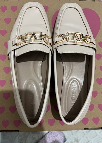 Şık Bej Tokalı Blok Topuk Kadın Babet 39 Numara  Kargo Bedava - Görsel 5