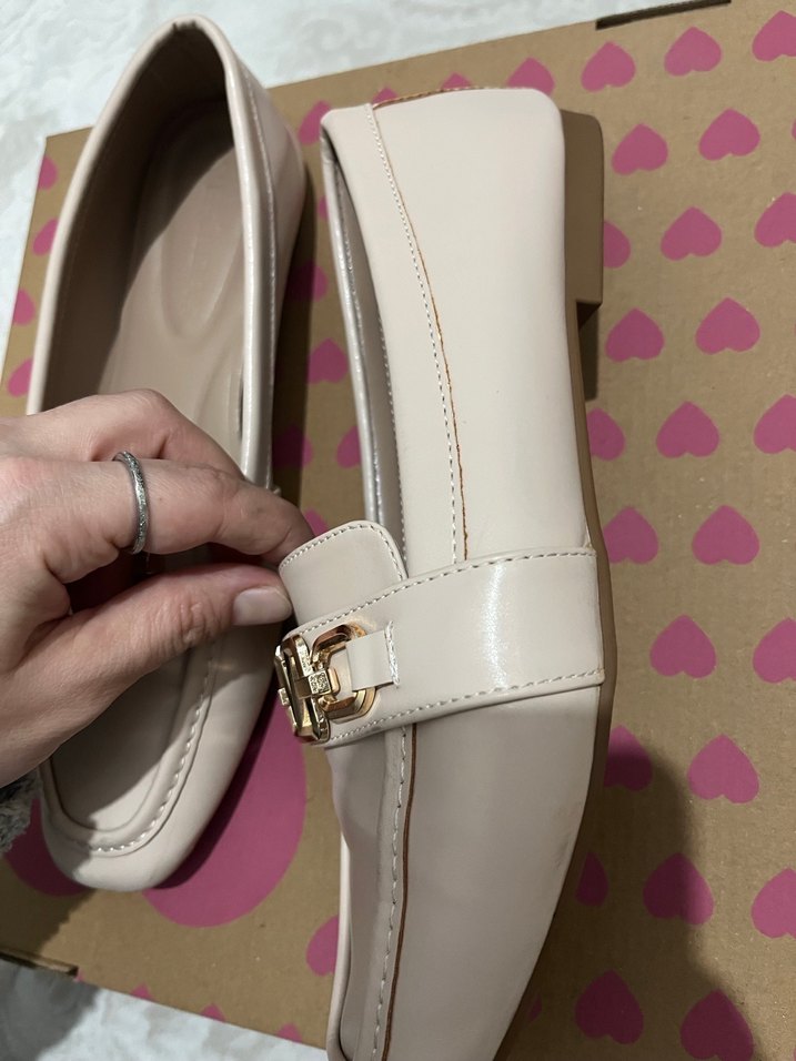 Şık Bej Tokalı Blok Topuk Kadın Babet 39 Numara  Kargo Bedava - Görsel 4