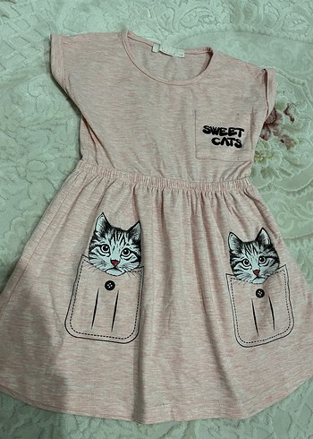 Pembe Kız Çocuk Kolsuz Elbise - Görsel 2