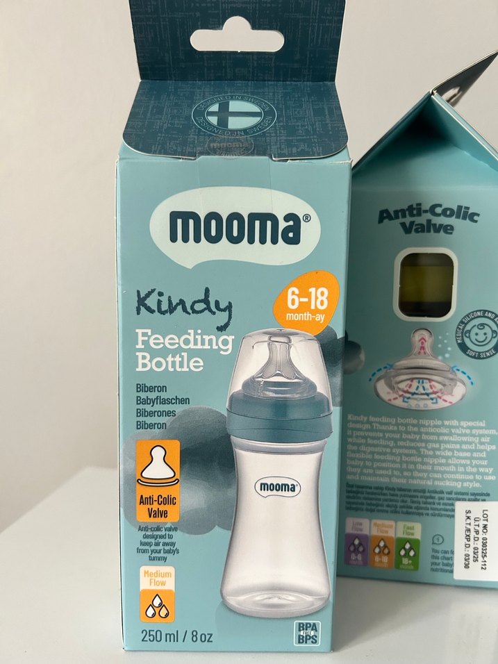 Mooma Kindy 250 ml Gri Bebek Biberonu - Görsel 3