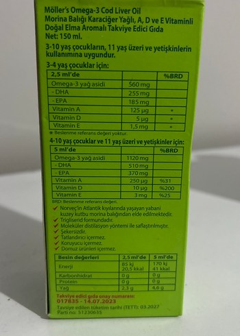 Möllers Morina Balığı Karaciğer Yağı 150ml - Görsel 3