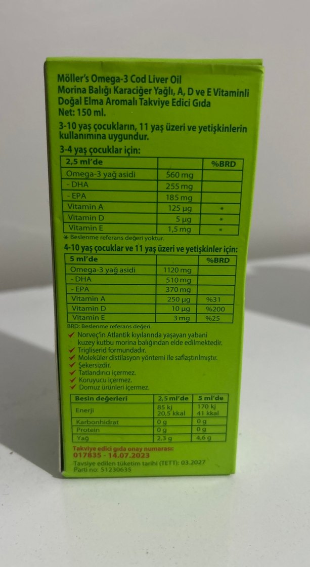 Möllers Morina Balığı Karaciğer Yağı 150ml - Görsel 3