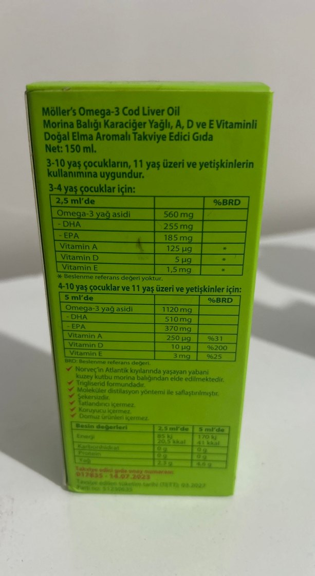 Möller's Omega 3 Morina Balığı Karaciğer Yağı 150ml - Görsel 2