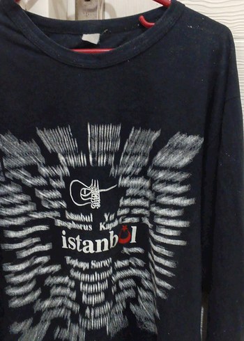 uzun kollu baskılı sweatshirt - Görsel 2