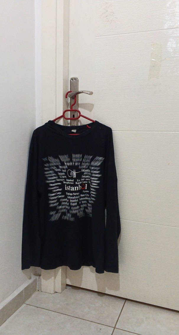 uzun kollu baskılı sweatshirt - Görsel 3