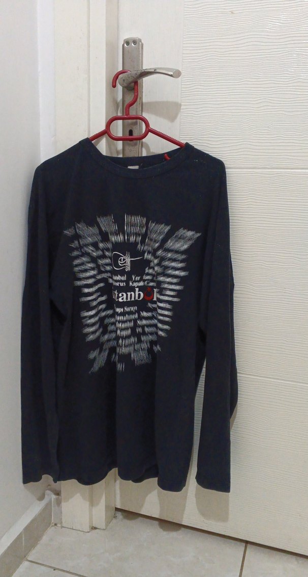 uzun kollu baskılı sweatshirt - Görsel 4