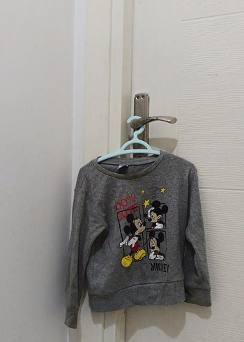 Kız Çocuk Gri Mickey Baskılı Sweatshirt - Görsel 3