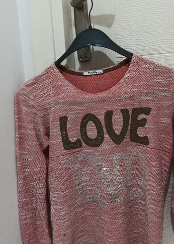 pembe pul detaylı triko kazak - Görsel 4