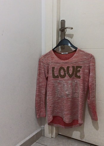 pembe pul detaylı triko kazak - Görsel 3