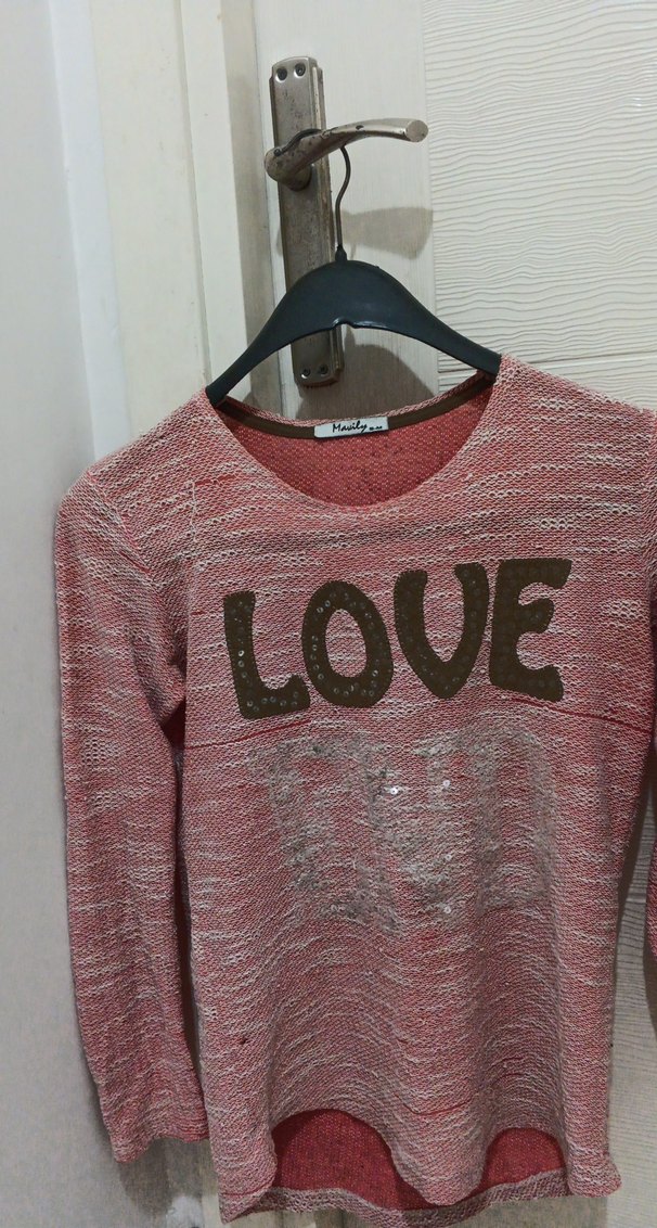 pembe pul detaylı triko kazak - Görsel 4