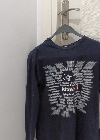 zincir detaylı siyah uzun kollu sweatshirt - Görsel 3