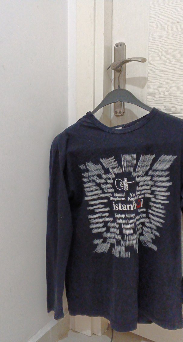 zincir detaylı siyah uzun kollu sweatshirt - Görsel 3