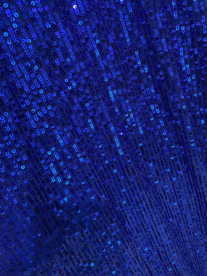 Mavi Parlak Drapeli Uzun Kadın Abiye Elbise - Görsel 4