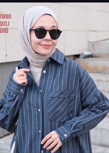 Kadın Çizgili Oduncu Gömlek - Görsel 2