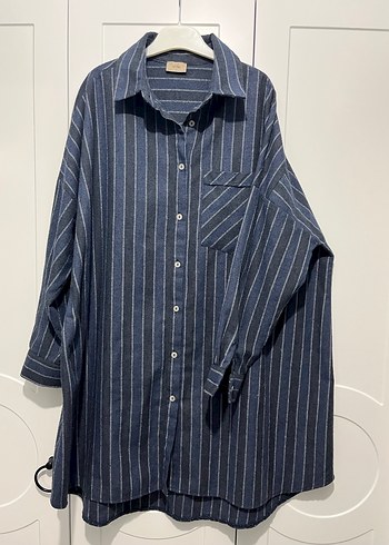 Kadın Çizgili Oduncu Gömlek - Görsel 4