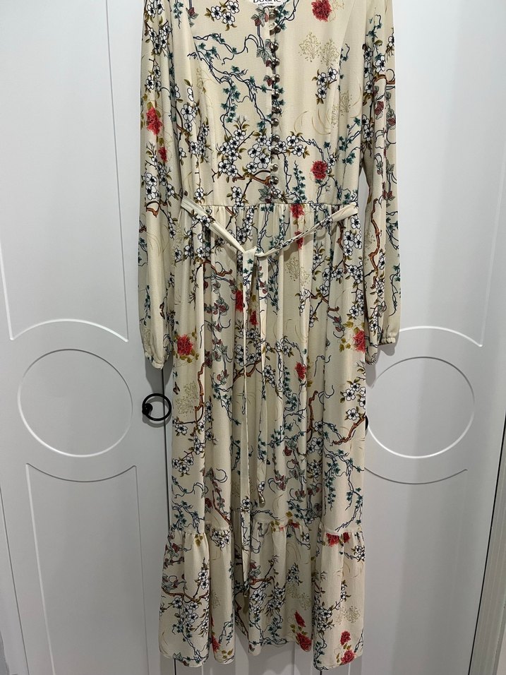 Çiçek Desenli Bohem Uzun Elbise - Görsel 2