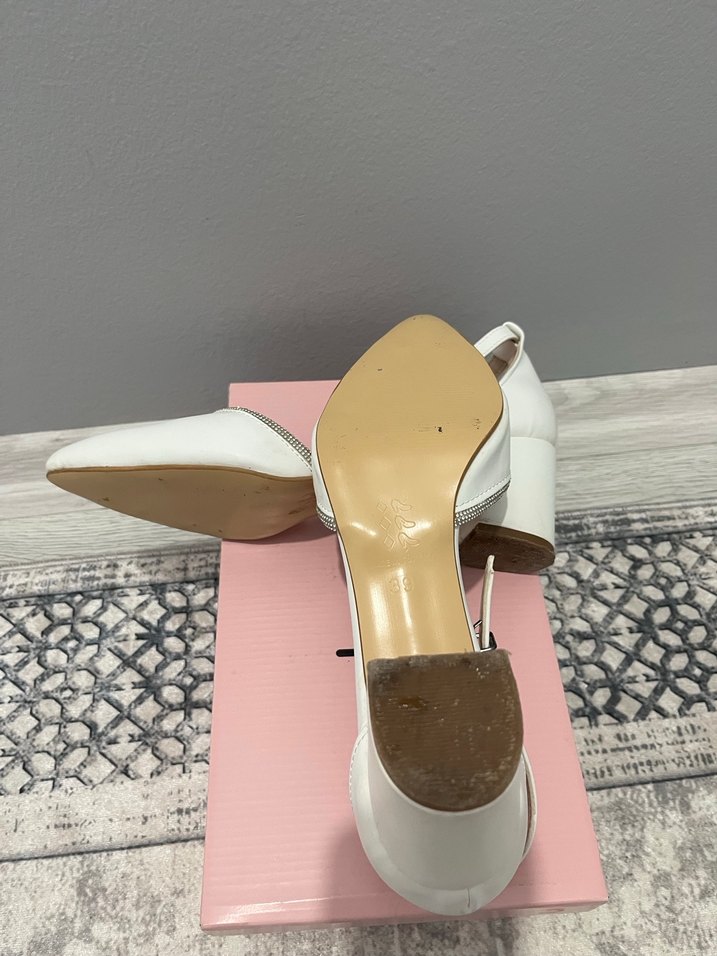Beyaz Tokalı Kadın Topuklu Abiye Ayakkabı - Görsel 4