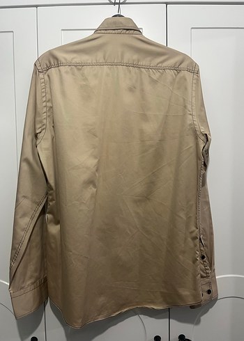 Bej Regular Fit Uzun Kollu Erkek Gömlek - Görsel 4