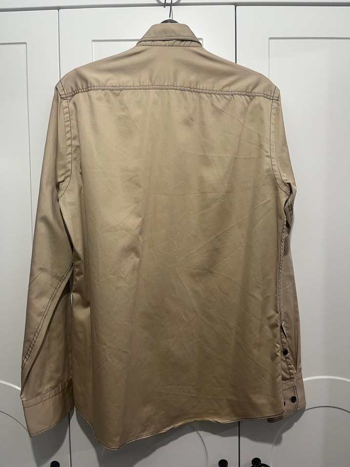 Bej Regular Fit Uzun Kollu Erkek Gömlek - Görsel 4