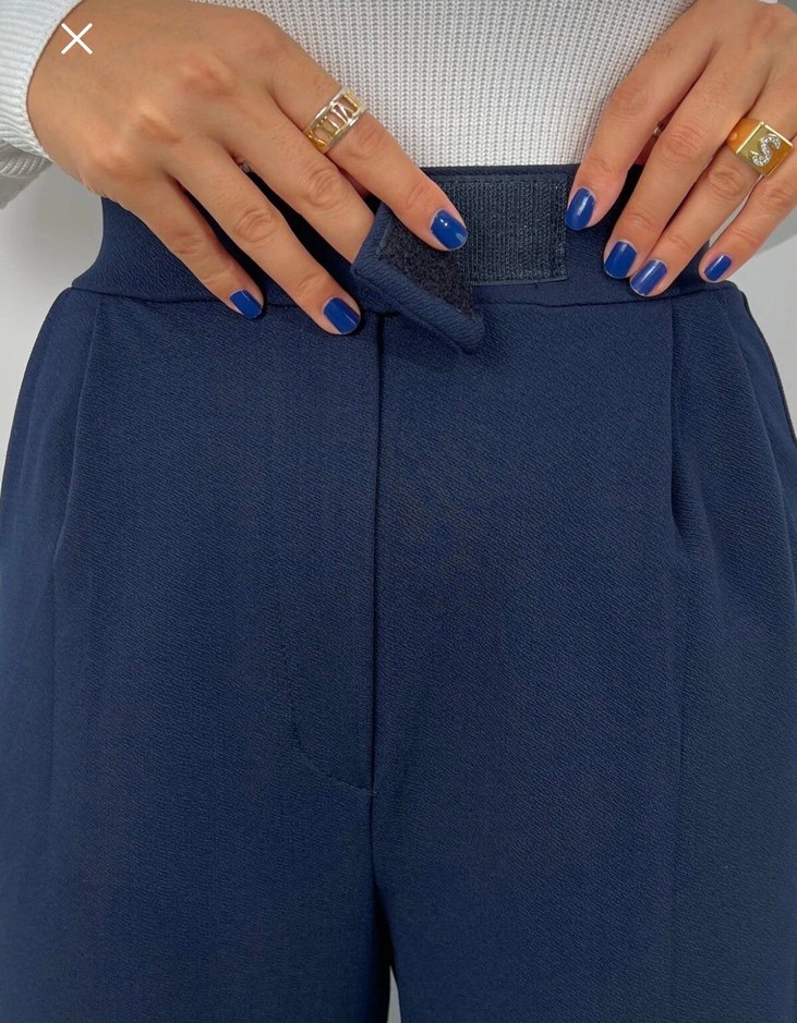 Lacivert Kadın Palazzo Pantolon - Görsel 2