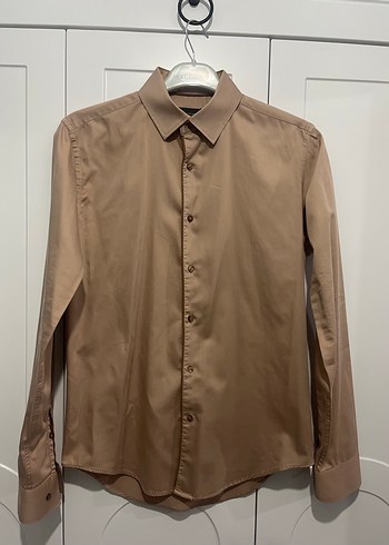 Bej Düğmeli Erkek Gömlek - Görsel 2