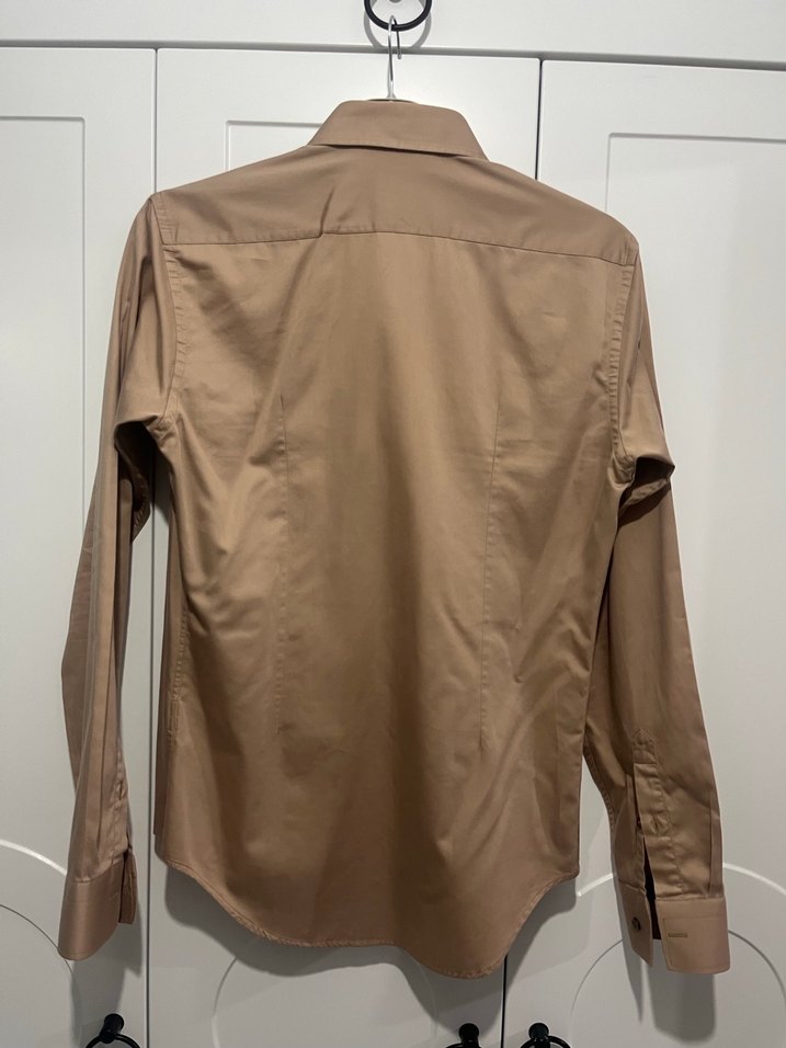 Bej Düğmeli Erkek Gömlek - Görsel 4