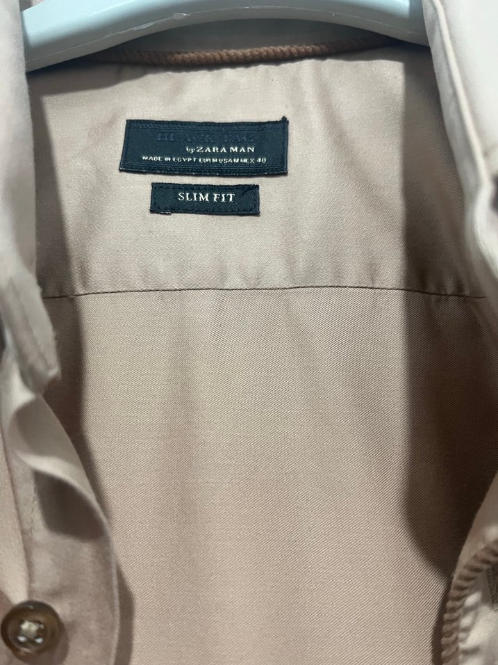 Bej Düğmeli Erkek Gömlek - Görsel 3