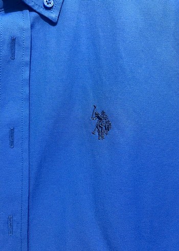 İndigo Düğmeli Uzun Kollu Erkek Gömlek - Görsel 4