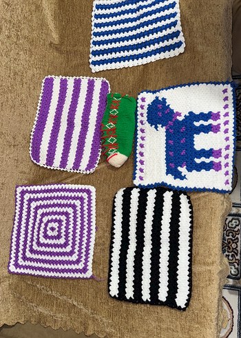 Renkli Örgü Banyo  Lifleri - Görsel 2