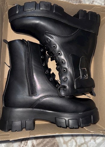 Siyah Goth Tarzı Lastik Kadın Bot 37 numara - Görsel 7